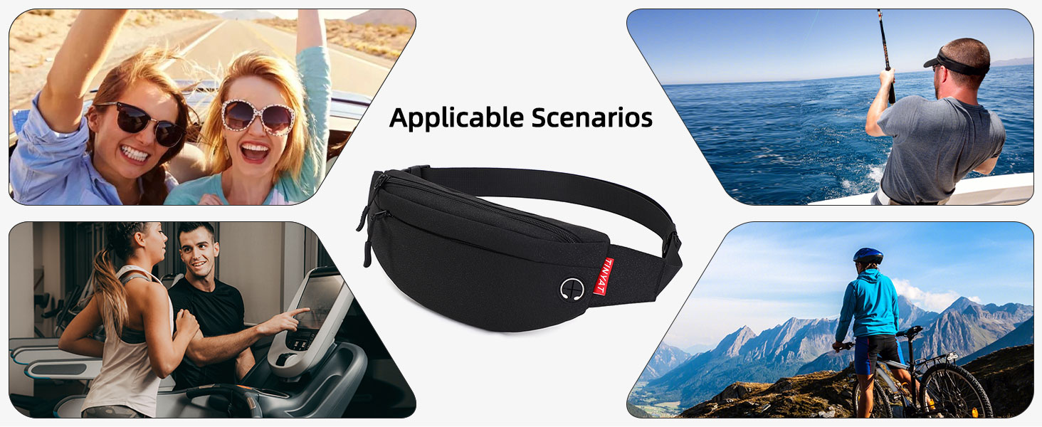 Поясна сумка TYNAT для туризму та спорту (сіра, блакитна), T201