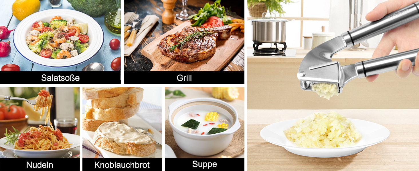 Преміум-нічна для часнику та імбиру Philorn з очищувачем та щіткою - нержавіюча сталь, професійний кухонний помічник