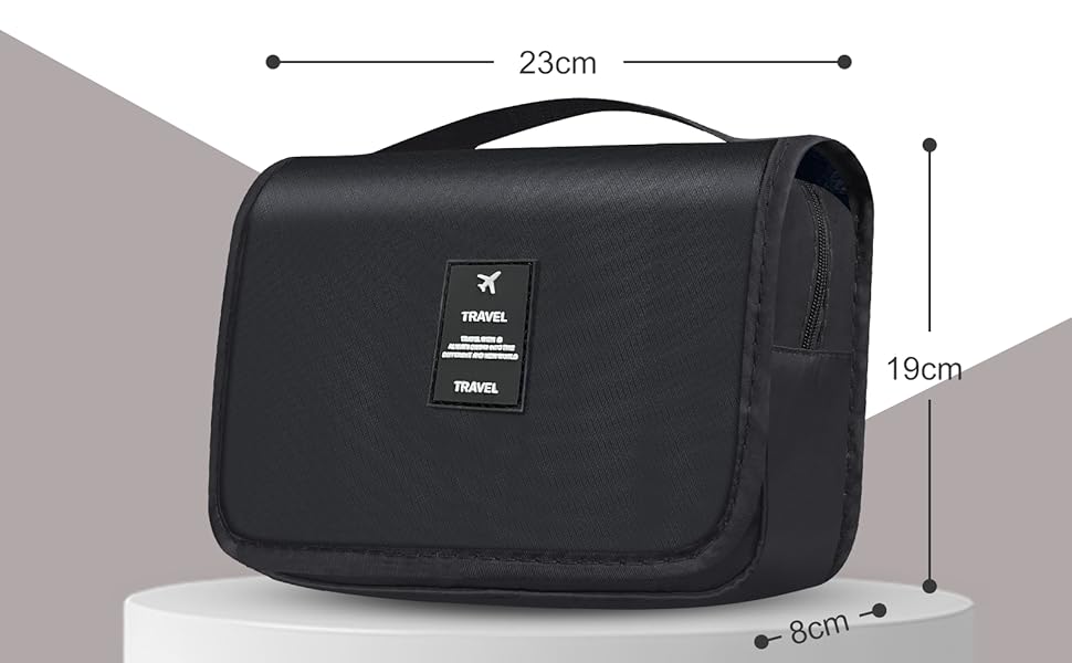 Чоловіча косметичка для подорожей з ручкою, чорна, з кількома відділеннями