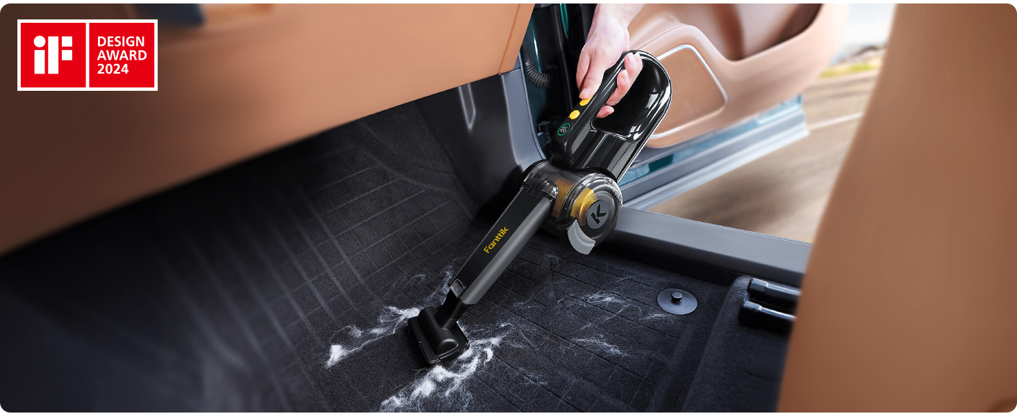 Бездротовий пилосос Fanttik Fold V10 Apex Pivot: 17000 Па, LED-дисплей, для дому та авто | Deluxe Edition з гнучким шлангом та насадкою для шерсті тварин