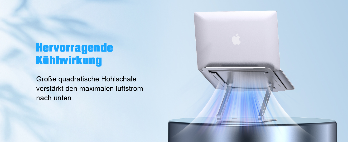 Підставка для ноутбука Glangeh з алюмінію, ергономічна, регульована по висоті, з відведенням тепла, сумісна з MacBook Pro Air, Dell, HP, 10-16
