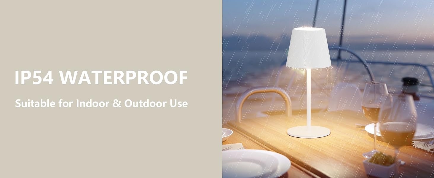 Світлодіодний акумуляторний настільний світильник 26 см, 5000mAh, IP54 (2 шт.) - кемпінговий, для ресторану, спальні, бару