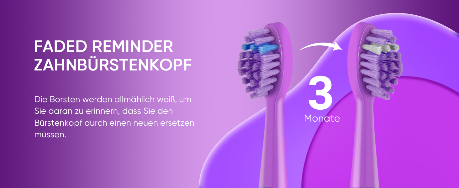 Електрична зубна щітка MySmile DY156 для дорослих, акумуляторна звукова щітка, портативна з 3 насадками, таймер 2 хвилини, 5 режимів, 45000 вібрацій на хвилину, 60 днів роботи від одного заряду, 1 шт. (фіолетова)