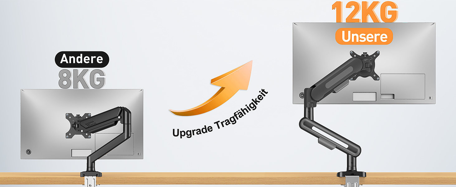 Кріплення для монітора ELIVED EV3235B-G: регульована підставка для монітора 17-34 дюймів, 2-12 кг, VESA 75/100mm, сірий