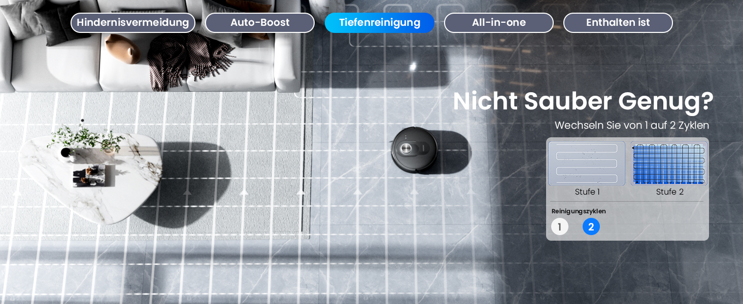 Робот-пилосос Proscenic Q8 Max+ з функцією миття, 8000Pa, 200 хвилин роботи, 3L пилозбірник, Lidar-навігація, уникнення перешкод, керування через додаток та голосове управління, для твердих поверхонь та килимів