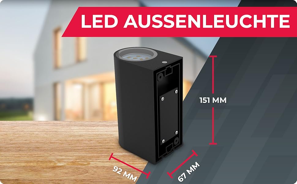 Зовнішня настінна LED-лампа B.K. Licht, чорна, 5W, 400 Lm, GU10