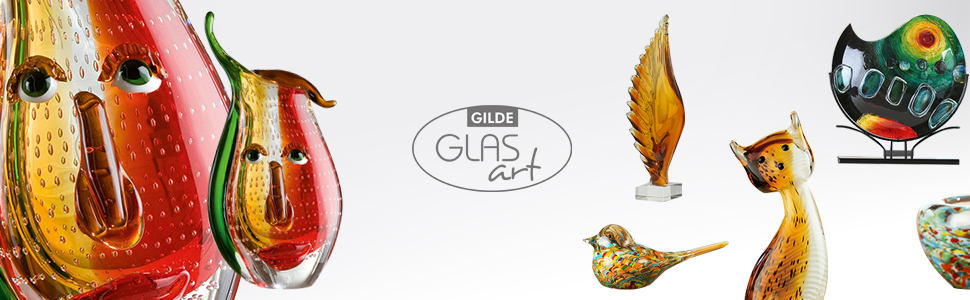 Велика скляна ваза Gilde для букетів, пампасних трав та гілок - декор для дому, подарунок на весілля, Новий рік, день народження, ручної роботи, 29 см