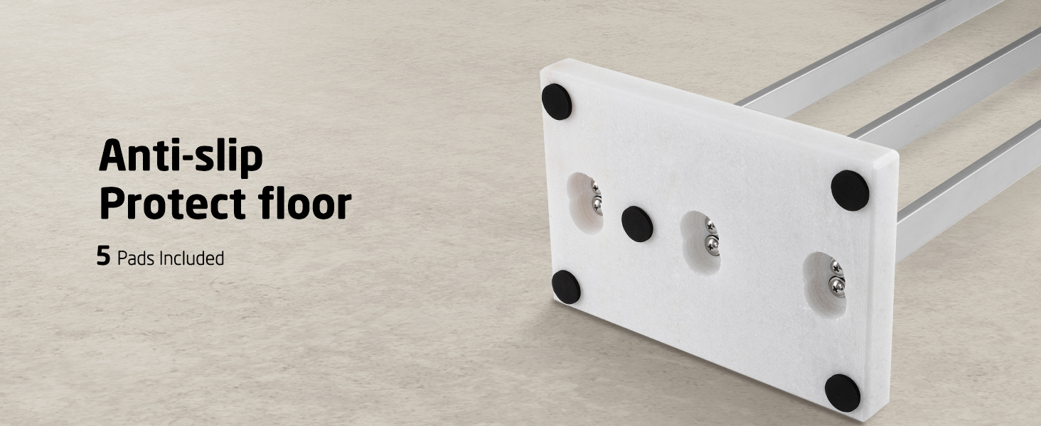 Підставка для рушників KES, вільна стоянка, 3 стійки, нержавіюча сталь SUS304, з мармуровою основою, BTH217S3-2