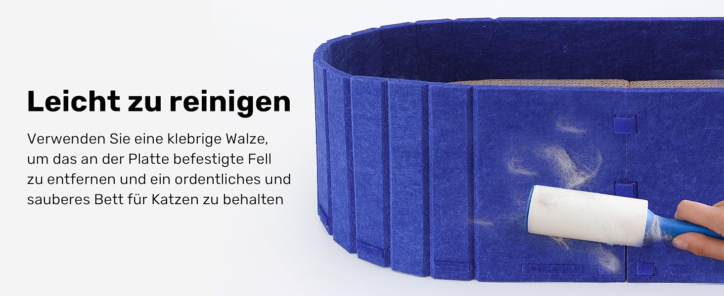 Котячий когтетоп FUKUMARU: диван з картону та фільцу, 61 см, блакитний