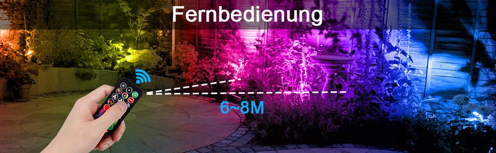 RGB LED прожектор для вулиці 40Вт з пультом, 120 кольорів, 5 режимів, IP66, 4000Лм, холодне біле світло, для саду, двору, гаража, комплект 2 шт.