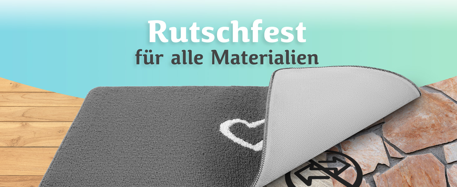 Килимок для дому 60x90 см (серце, сірий) - килимок для вхідних дверей, захист від бруду