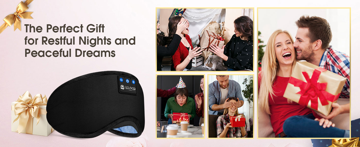 Маска для сну для тих, хто спить на боці, з Bluetooth навушниками. 100% непрозора маска для очей, ультрам'яка. Для подорожей, сну, йоги, медитації. Чорна. 1 шт.