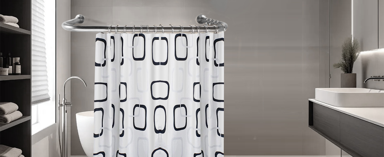 Штанга для душу U-подібна, 85-120 см, не потребує свердління, з нержавіючої сталі 304, для ванної/душу