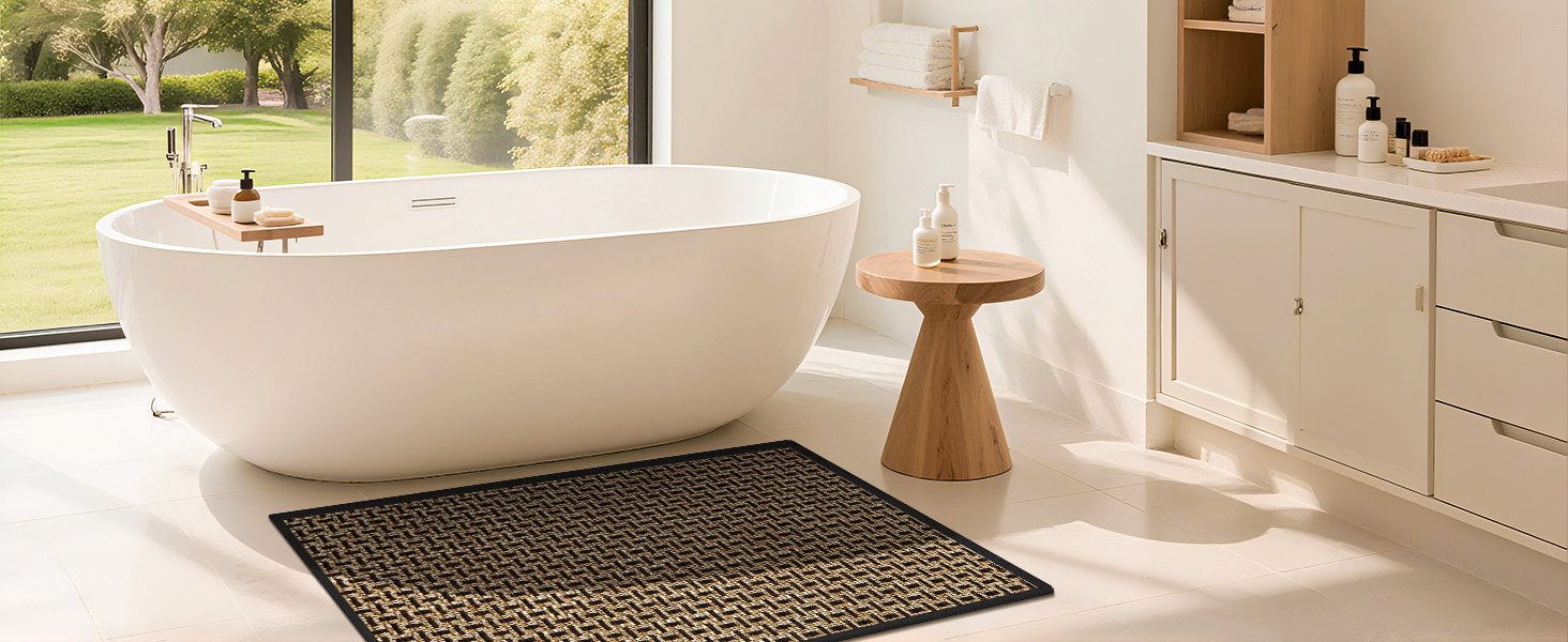 При Entrance килимок для входу LEKEEPGO 60x90 см, протиковзний вологопоглинаючий килим для дому та дверей, чорний