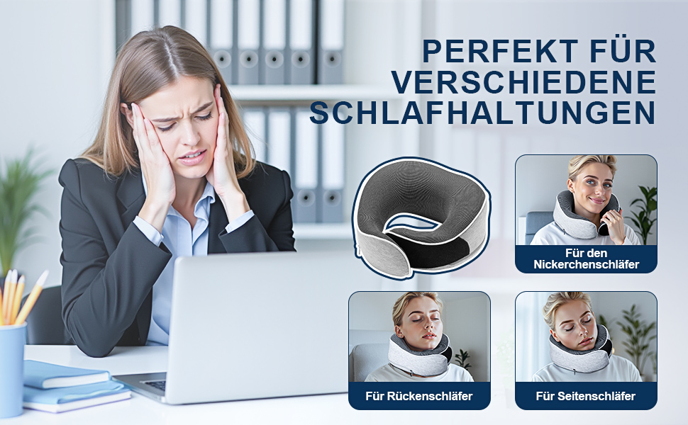 Подушка для шиї у подорожах: ортопедична, з memory foam, для дорослих та дітей, з маскою для сну та навушниками, якісний чохол