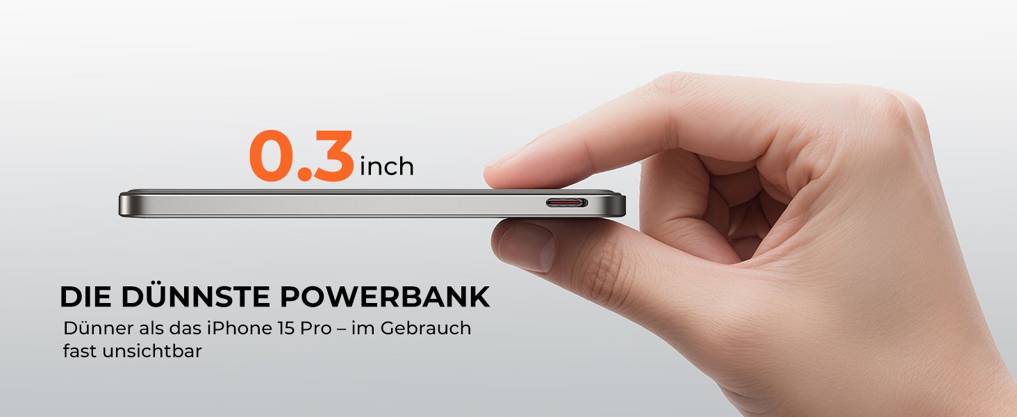 Power Bank KU XIU Magsafe 5000mAh: Тонкий, з підтримкою MagSafe, з кільцем для кріплення, PD 20W, для iPhone 17/16/15/14/13/12 (Титан)