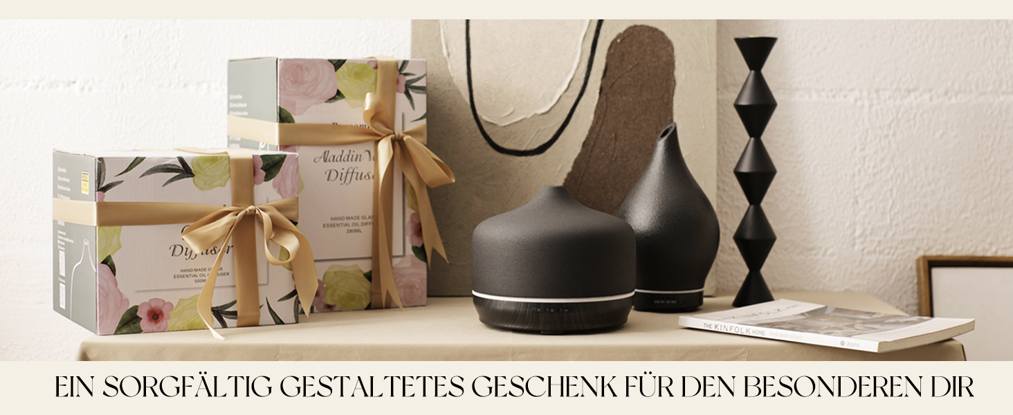 Аромадифузор Porseme 500 мл, скляний, ультразвуковий, з LED-підсвіткою, для ефірних олій, тихий, Rosegold (F22-500ml Black Ceramic Giant)