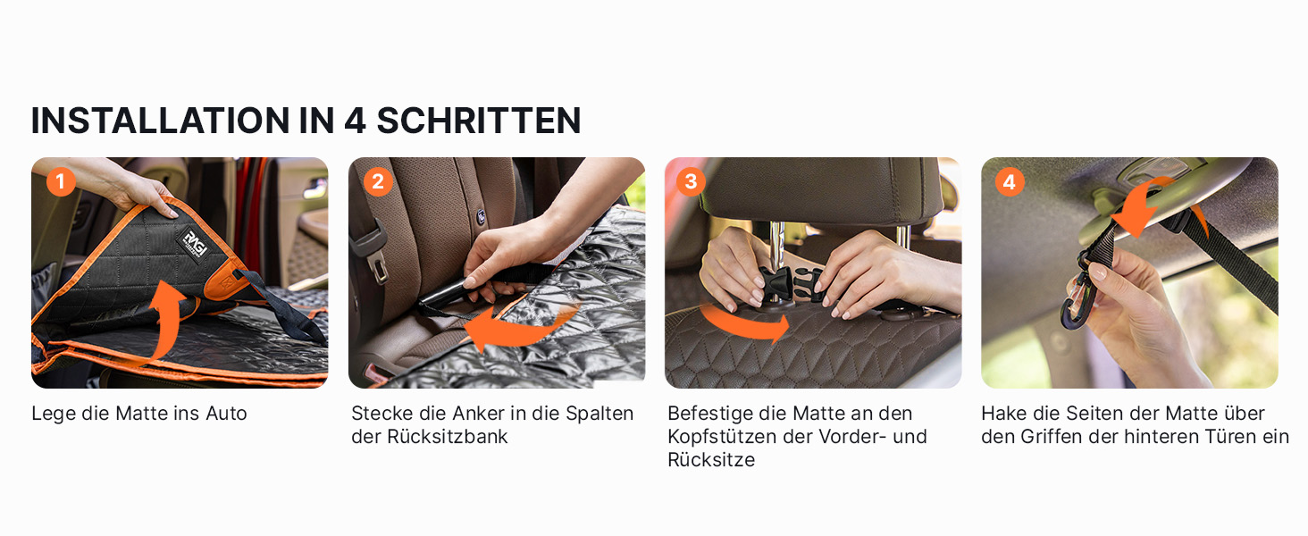 Захист для заднього сидіння авто для собак RAGI - водовідштовхувальний, 4в1, з ременями, антиковзаючий, для всіх авто