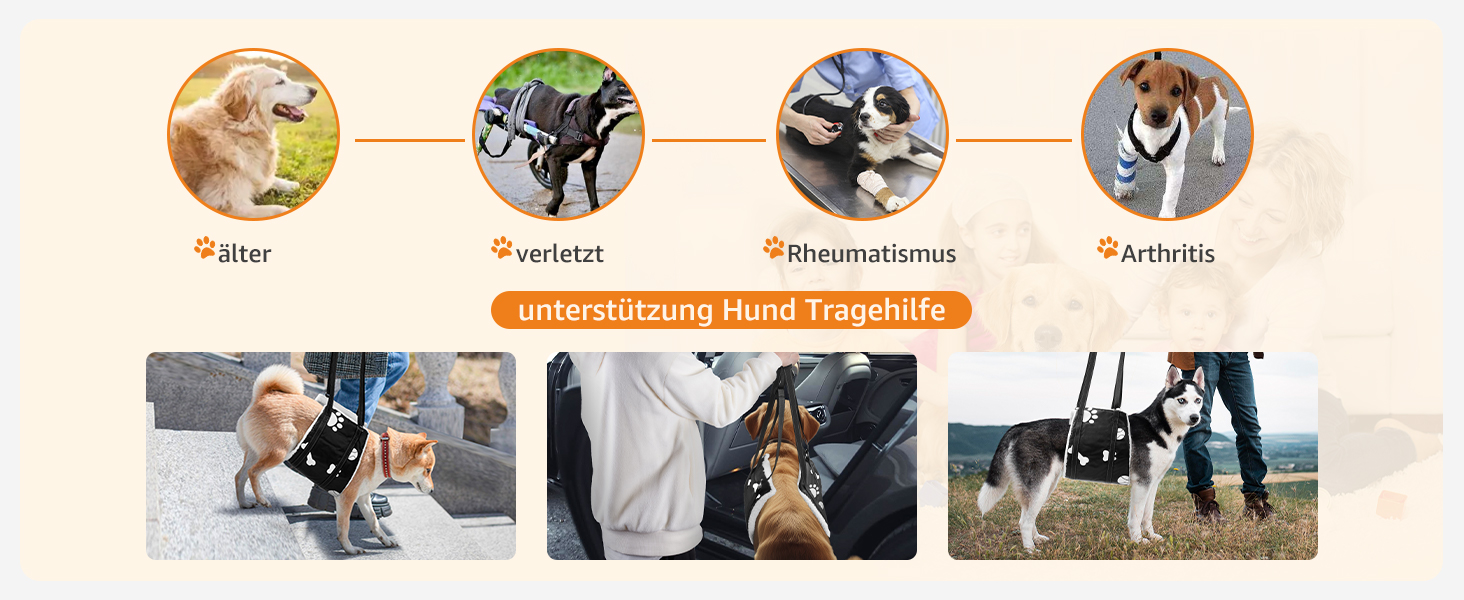 Підтримка для собак - регульована переносна допомога для собак різних розмірів, безпечна підтримка для собак з обмеженими можливостями, травмованих або літніх
