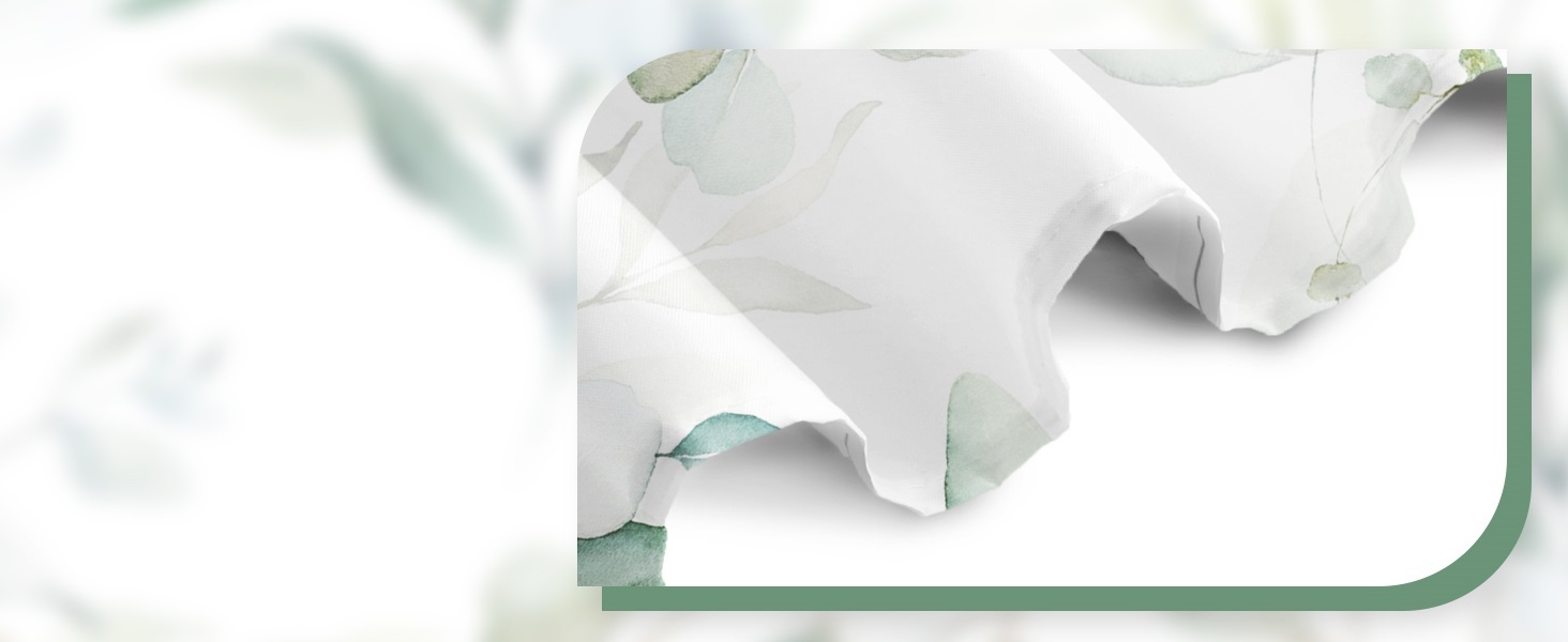 Штора для душу 120x200 см з евкаліптом, зелені листя, акварель, анти-грибок, водонепроникна, поліестер, з гачками для ванної кімнати