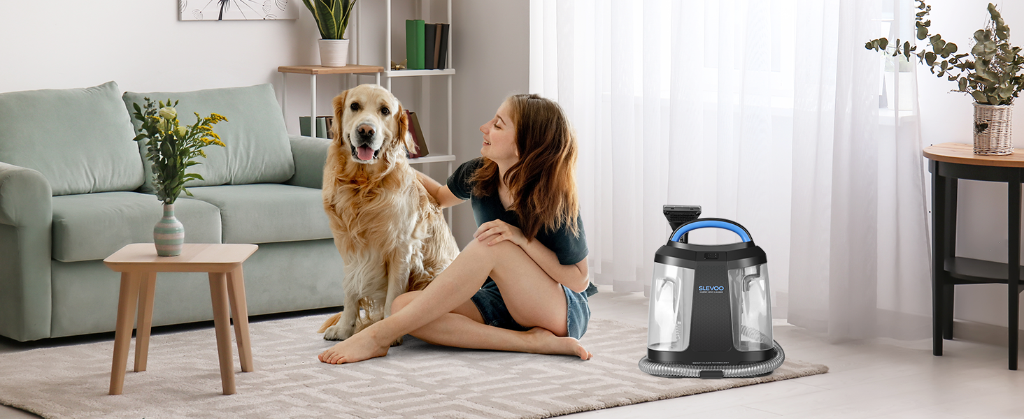 Пристрій для чищення м'яких меблів Slevoo 450W: мокрий/сухий пилосос з миючим засобом для килимів, диванів, меблів та авто