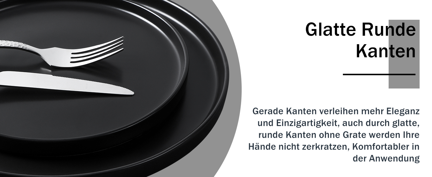 Набір посуду Homikit на 6 осіб: тарілки, миски, десертні тарілки, реактивна глазур, чорний колір, 18 шт.