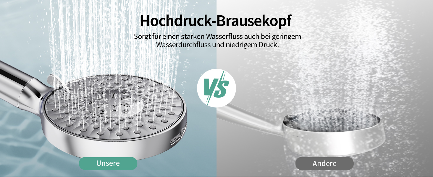 Душова лійка SR SUN RISE з фільтром, набір для душу з шлангом та фільтрами, ручна душова лійка з 9 функціями, 4 фільтри, високий тиск для жорсткої води, видаляє залишковий хлор, важкі метали, бактерії, 4-картриджний комбінований фільтр Gold