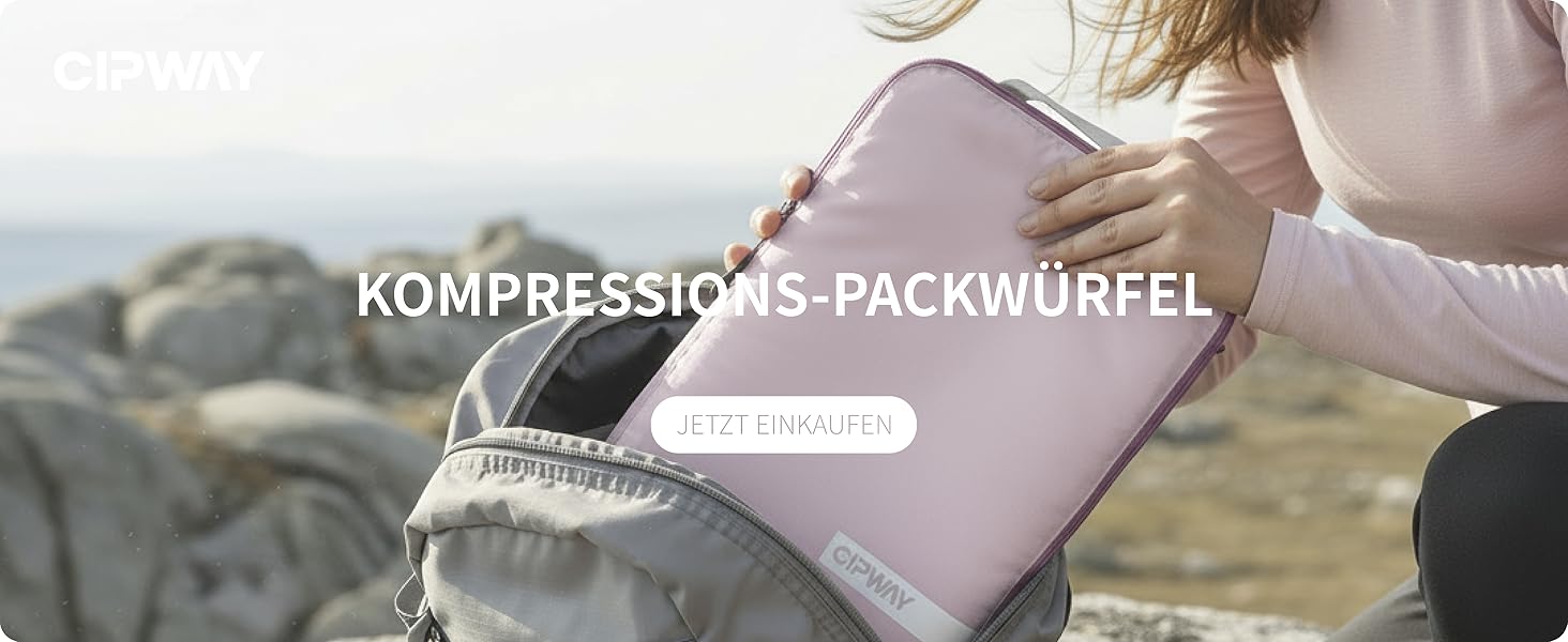 Набір кубиків-органайзерів для подорожей Cipway Kompressions, 6 шт. (білий, Mauve Pink)