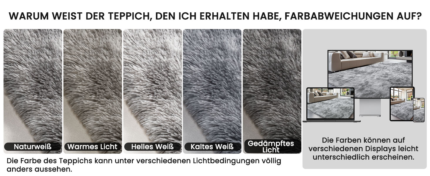 Килим Sour Lemon Hochflor сірий для вітальні, спальні, дитячої, 160x230 см, мобільний, антиковзаючий, плюшевий, сучасний