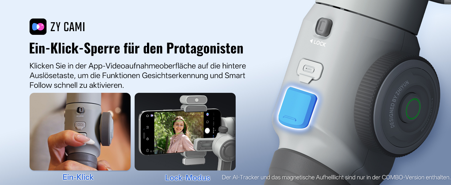 ZHIYUN CinePeer Smooth 5E: Стабілізатор для смартфона з підсвічуванням, штативом та жестами, до 300г