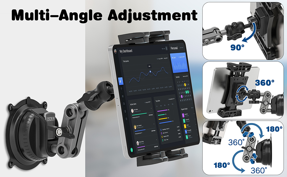 Утримувач для планшету в авто: універсальна підставка для iPad, iPhone, Samsung, 4.7-12.9'