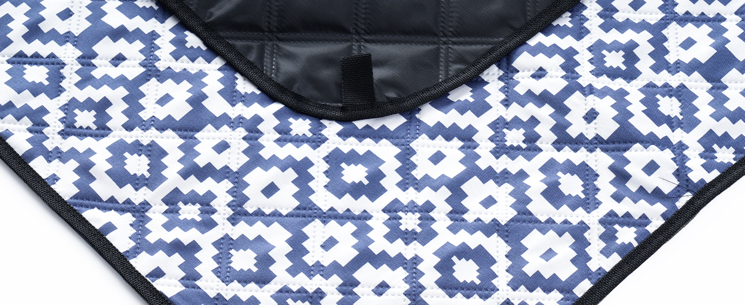 Плед для пікніка Oak & Tea 200x200 см, водонепроникний, ізолюючий, XXL, складаний килимок для пляжу, кемпінгу, вулиці з міцного Оксфорда (синій)