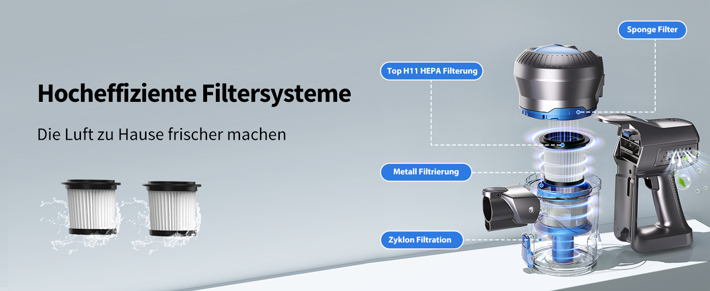 Kalado KCV500 Бездротовий акумуляторний пилосос, 23kPa потужність всмоктування, ультралегкий, 6-в-1, час роботи 35 хв, для тварин, килимів, твердих підлог