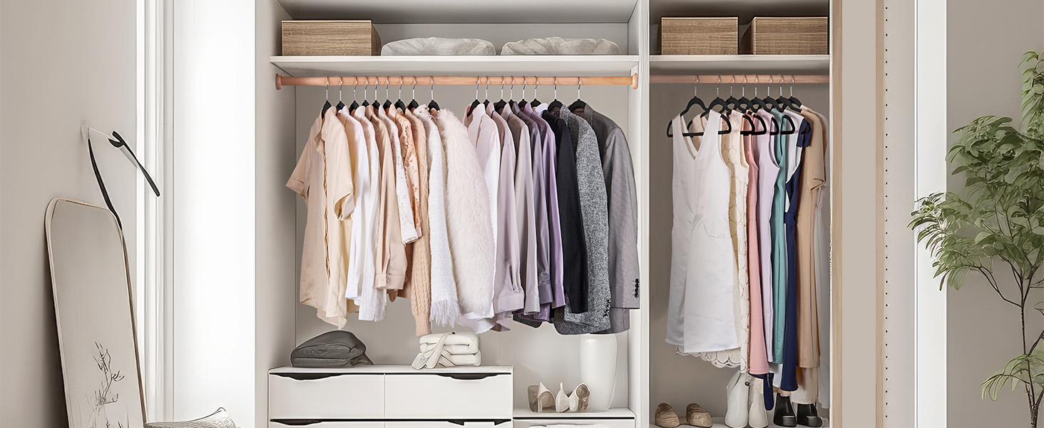 В'язки для одягу з велюру 20 шт. - В'язки для одягу, що економлять місце, для костюмів, тонкі антиковзаючі вішалки для штанів, поворотний гачок на 360°, широкі вішалки для одягу, міцні велюрові вішалки (Чорний)