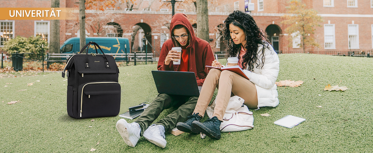 LOVEVOOK Рюкзак для жінок, шкільний рюкзак, рюкзак для ноутбука, водонепроникний, з USB-портом, для університету, школи, роботи, подорожей, темно-сірий, чорний, 17'