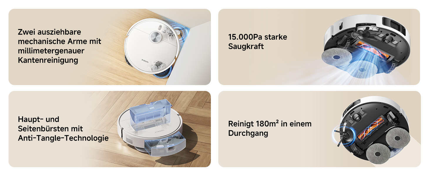 Робот-пилосос Xiaomi Vacuum S40 Pro з базою самоочищення, потужність всмоктування 10 000 Па