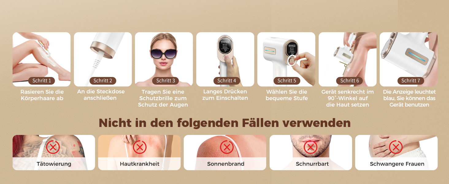 IPL пристрій для епіляції Haarlosy з IGBT-технологією та 9 рівнями інтенсивності, 999,900 імпульсів світла, безболісна епіляція лазером для чоловіків та жінок, для тіла та ніг