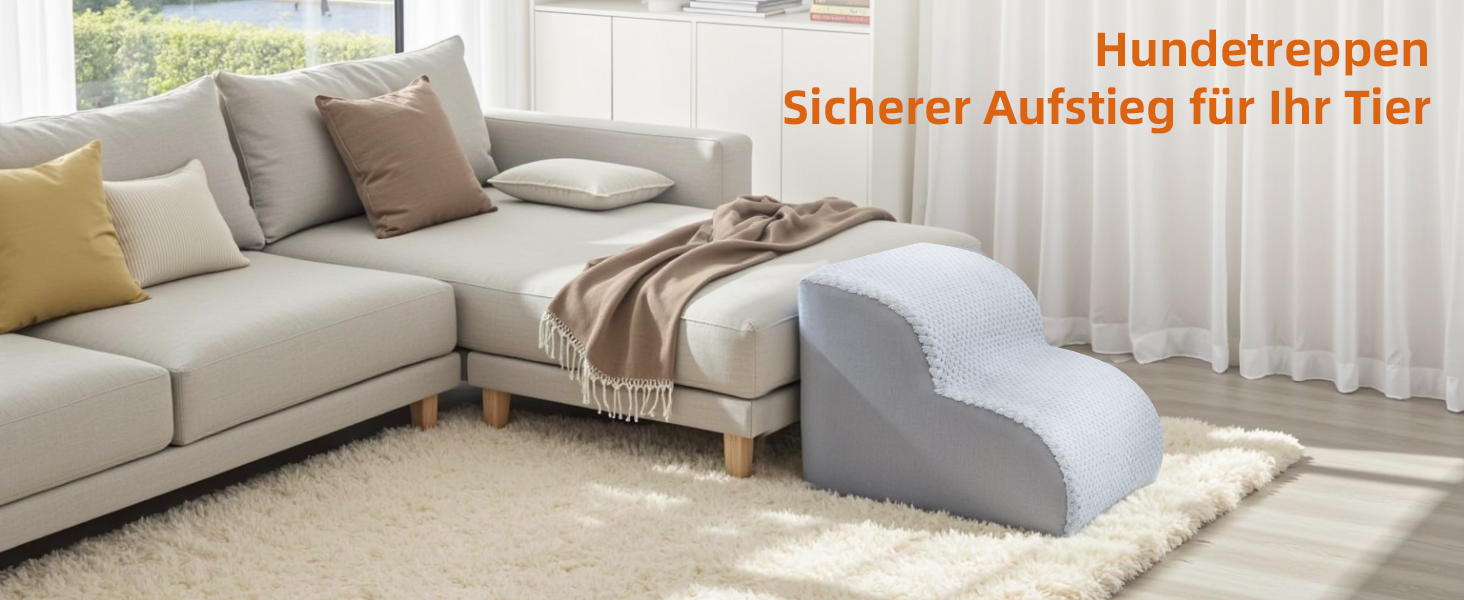 Сходинки для собак KSIIA, 3 ступені, 40 см, сірий колір. Ідеально для маленьких собак та котів. Зручні для доступу до ліжка, дивану, софи та автомобіля. Розміри: 40x57x40 см. Легко миються.