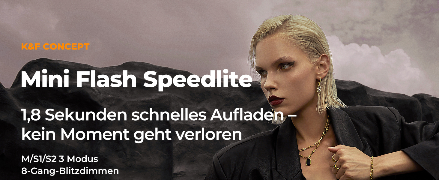 K&F CONCEPT GN12 Mini Flash - Світловий спалах для камери, 2000mAh, 8 режимів, сумісний з Nikon, Canon, Fuji, Panasonic