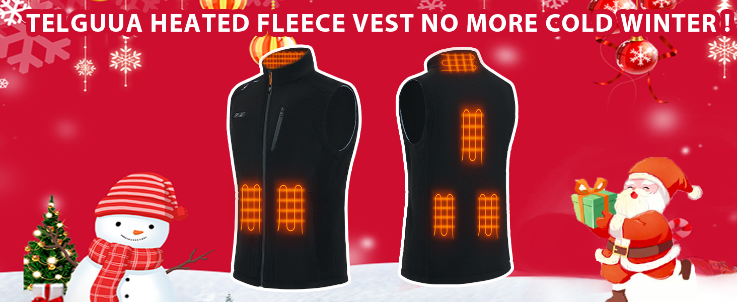 Тепла флісова жилетка Telguua з підігрівом для чоловіків з Powerbank 5V 10000mAh, 6 зон нагріву, 3 рівні температури, керування 2 зонами, для кемпінгу, піших прогулянок, сноубордингу, чорна