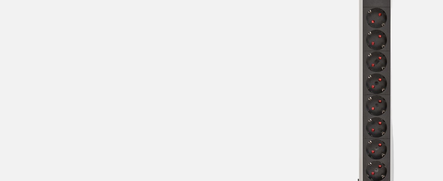 Бренненштуль Premium-Protect-Line Розподільний блок 8 розеток з захистом від перенапруги 60.000A (з вимикачем та 3м кабелем, Made in Germany), Срібно-чорний