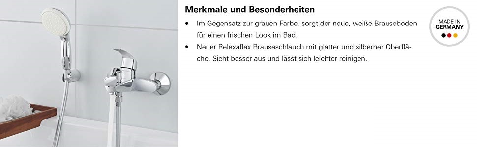 Grohe Tempesta 100 Shower and Shower System, Chrome, 27597001 (Shower rod set 900mm, 3 spray patterns, Chrome)