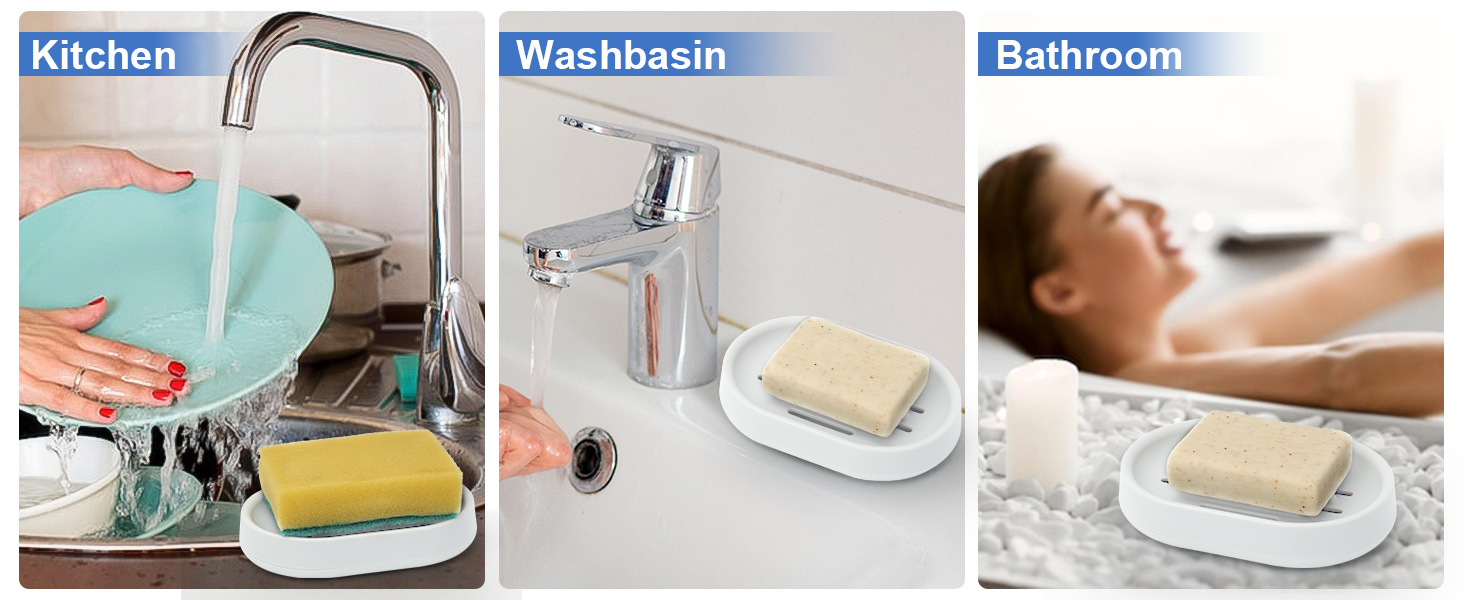 Набір мильниць Topsky 2 шт: практичні, для ванної та кухні, швидке просушування