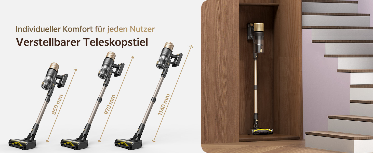 Бездротовий пилосос Ultenic з акумулятором, 600W, 55000Pa, 65 хвилин роботи, GreenEye технологія, телескопічна труба, самостійна парковка, 6-шарова фільтрація, щітка Anti-Tangle, для шерсті тварин/килимів/твердих підлог