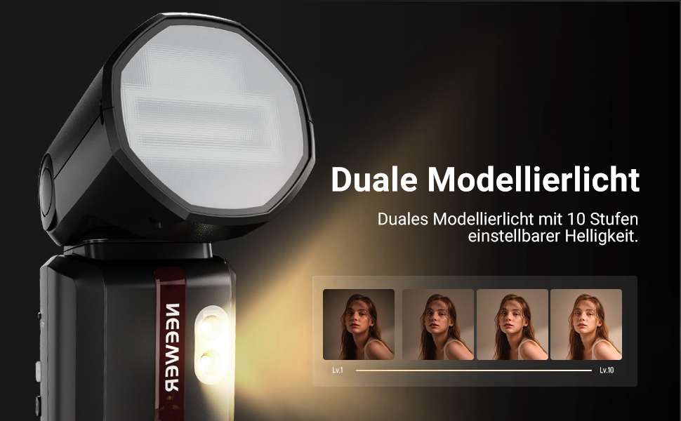 Спалах NEEWER Z2-N 2.4G TTL з круглим голівкою для Nikon, 76W, швидка модель зміна, HSS 1/8000s, 2600mAh акумулятор