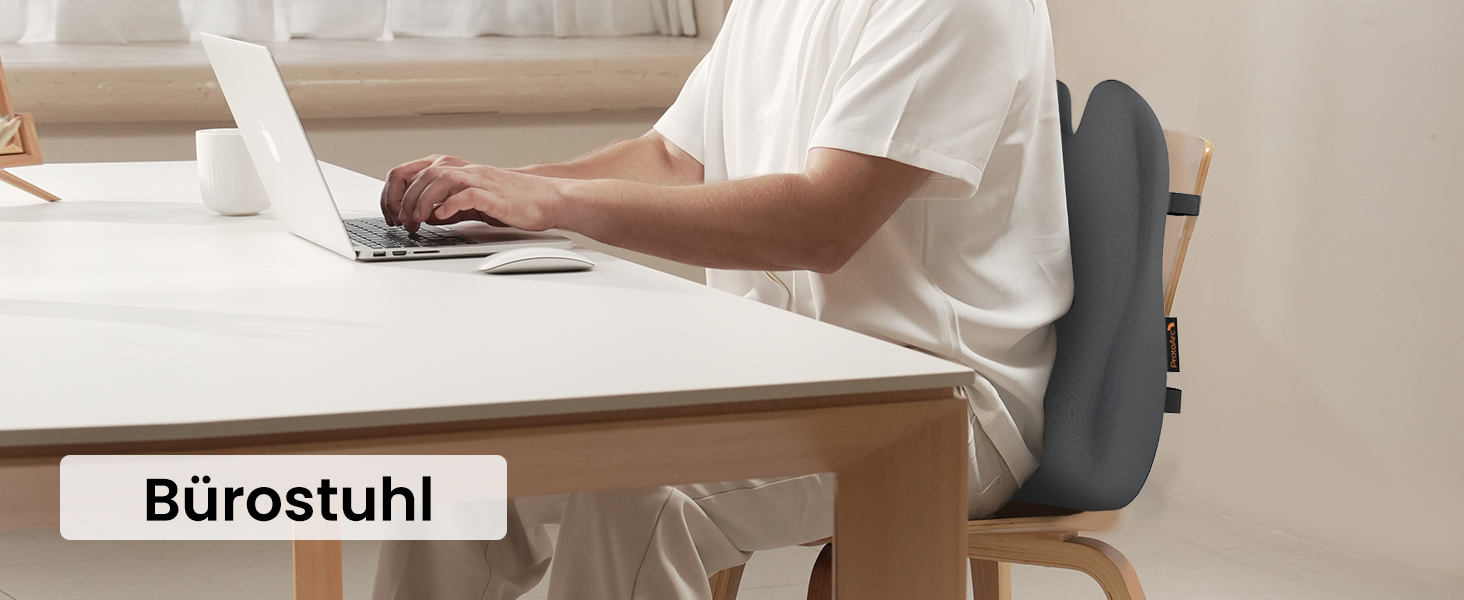 Подушка для спини ProtoArc з піни Memory Foam для офісного крісла, авто та столу - ергономічна поперекова підтримка, дихаюча, з регульованими ременями, сітчастий чохол - сіра