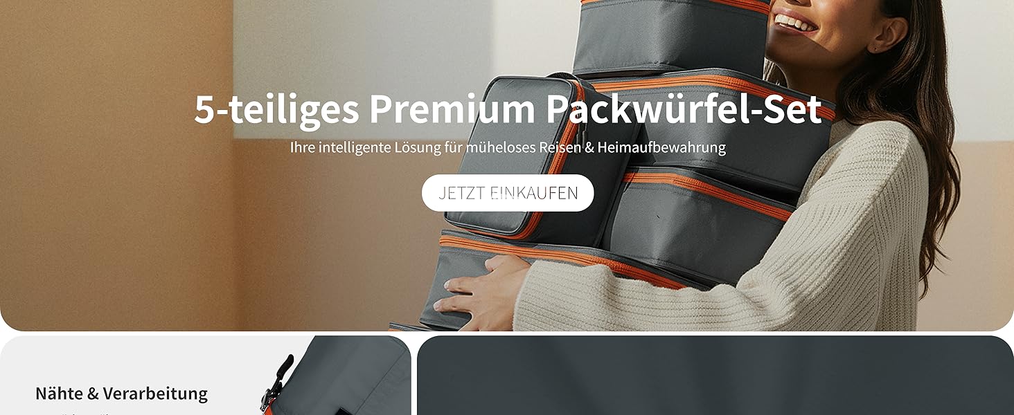 Органайзер для валізи Cipway, 5 частин: кубики для одягу, нейлон, сірий. Підходить для ручної поклажі