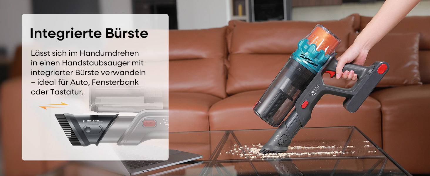 Акумуляторний пилосос ElecKeys K10: 50000Pa, 600W, 70хв, LED дисплей, 1.8L, антинамотування, для тварин, килимів, твердих поверхонь, авто, блакитний