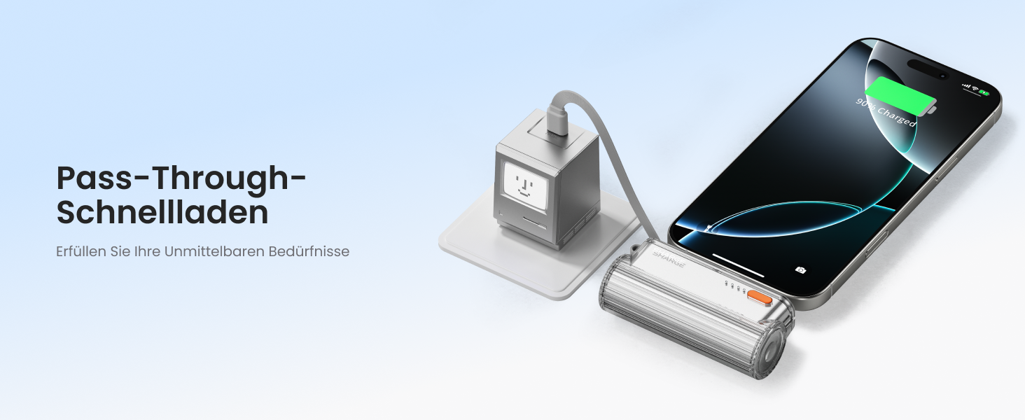 Power Bank SHARGE Flow Mini 2 22.5W: Компактний павербанк з інтегрованим кабелем для iPhone та Galaxy