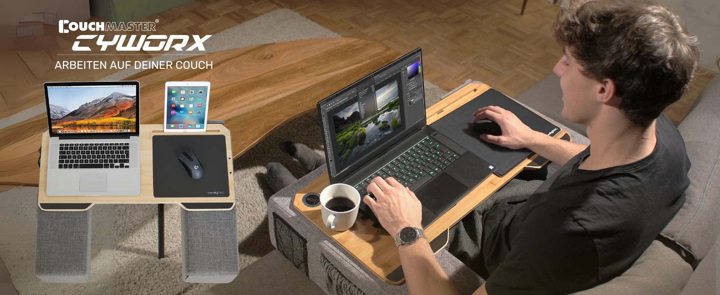 Підставка для ноутбука Couchmaster CYWORX - ергономічний стіл для дивану, софи та ліжка (рожевий)